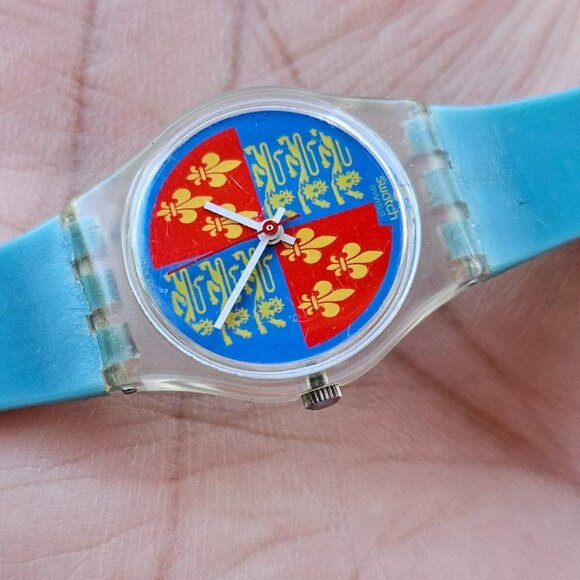 Swatch Women Wristwatch Swiss Made Blue Tone Analog Quartz Wrist Watch - Picture 1 of 12